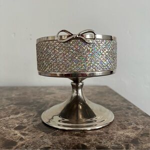Bath & Body Works Silver Glitter Candle Pedestal